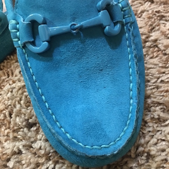 Patricia Green suede loafers blue turquoise - Picture 2 of 5